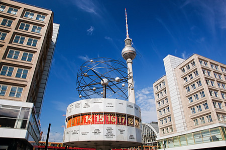 世界时钟 亚历山大广场 德国柏林兴趣天线首都景点旅游建筑学时间广场地标城市图片