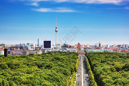 柏林全景 柏林电视塔和主要地标城市旅游教会天际宗教主场旅行中心首都建筑图片