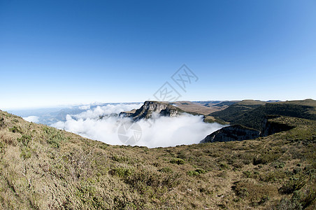 圣卡塔里娜巴西山顶蓝天爬坡山脉图片