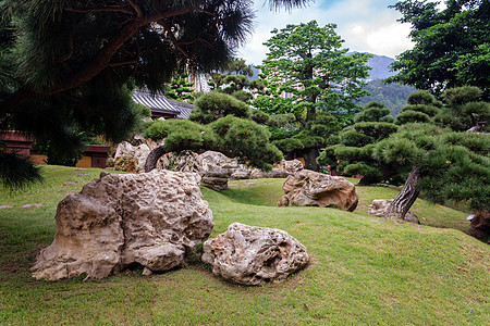中华风格公园建筑学小路石头旅行文化环境园艺植物花园公园图片