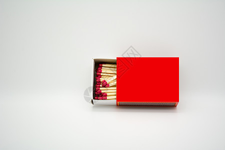 火柴危险木头火柴盒红色安全宏观图片