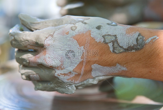 波特之手工匠感官壤土人类手指工作灰色艺术家陶瓷黏土图片