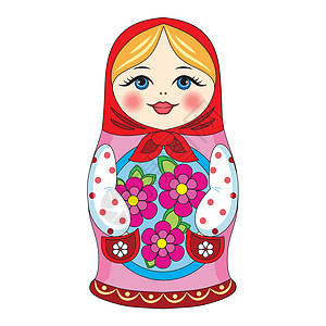 俄罗斯娃娃生长手工插图套娃友谊展示文化头巾塑像范例图片
