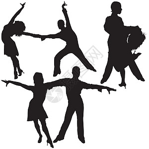 拉丁美洲舞蹈活动姿势热情派对男人舞蹈家曼波舞者背光插图女孩图片