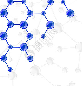 具有复制空间的分子结构链公式反射蓝色技术粒子化学品科学教育化学灰色图片