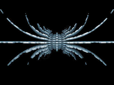 分形蜘蛛元素数学插图几何学蓝色网格昆虫技术渲染黑色径向图片