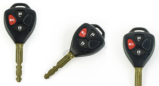 白色背景上孤立的远程汽车密钥音乐会器官塑料安全工作室钥匙艺术技术音乐旋律图片