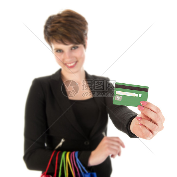 购物信用卡信用卡片裙子零售幸福消费者快乐青年青少年图片