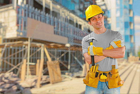 建筑工地工人男性手套工作领班修理工建设地点设备工作服物体图片