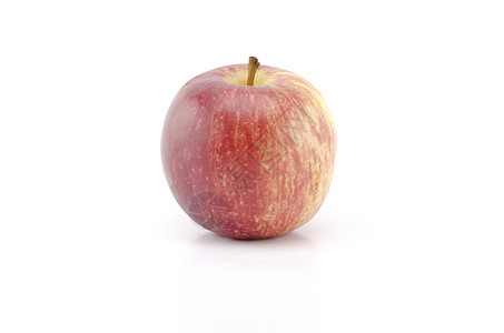 白上孤立的单苹果营养植物饮食花园小路食物水果小吃剪裁果汁图片