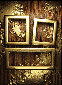 黄金和木制背景黄色艺术装饰品框架装饰风格插图木头金子反射图片