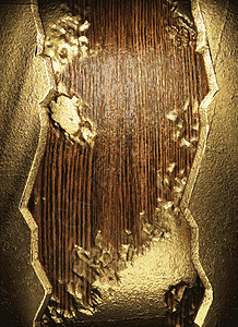 黄金和木制背景木头风格金子艺术奢华插图框架金属装饰抛光图片