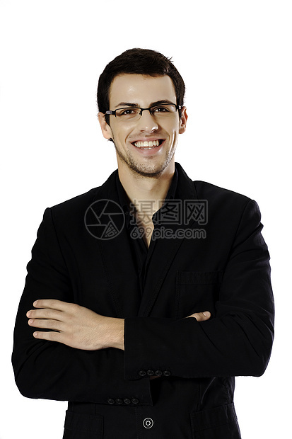 白人青年男子工作室姿势男人成人男性衣服白色眼镜图片