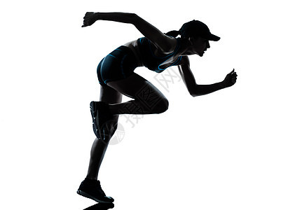 女运动员慢跑者白色跑步运动装赛跑者有氧运动活力女性成人短跑图片