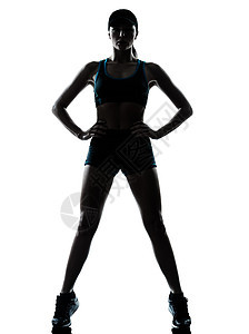 女运动员短跑白色慢跑者女孩运动装有氧运动女性女士成人训练图片
