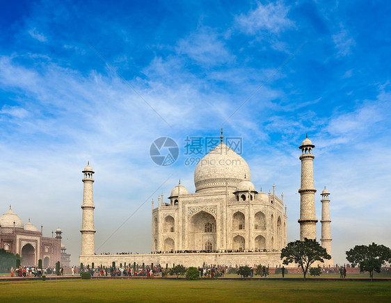 印度阿格拉州Taj Mahal景点历史性大理石旅行地标历史遗产吸引力游客石头图片