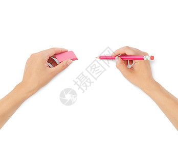 使用擦除橡胶的人体手艺术品教学学校女孩橡皮女士铅笔想像力拇指创造力图片