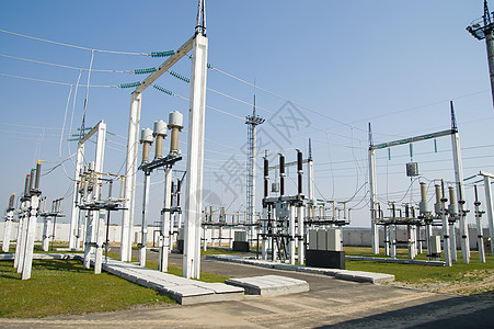 高压分电站的一部分电压力量基础设施生产单元设施变压器转换植物绝缘图片