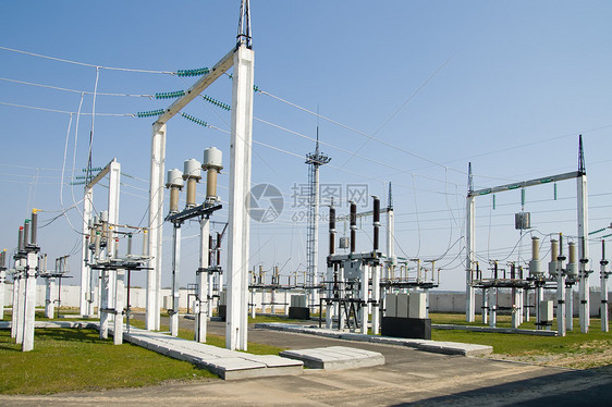 高压分电站的一部分电路基础设施生产金属力量危险网络植物交换变电站图片
