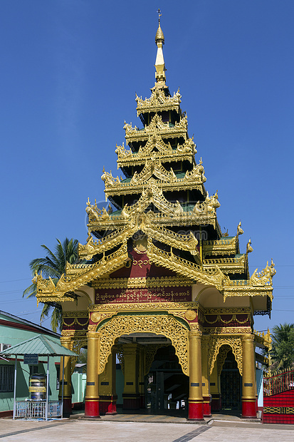 缅甸布尔马和尚帕果地标神社宝塔寺庙宗教旅行佛教徒精神图片