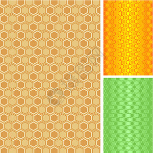 无缝无缝模式计算机蜂窝绿色海浪橙子墙纸绘图背景图片