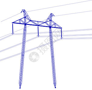 高压电力线的轮廓 矢量图基础设施力量黑色电缆建造工业技术电源线金属危险图片