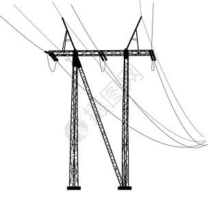 高压电力线的轮廓 矢量图接线黑色危险绝缘体网络变压器电气活力金属电源线图片