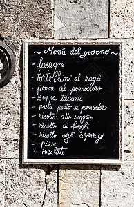 意大利语菜单Name村庄观光黑板面条日记旅行饺子饮食旅游奶制品图片