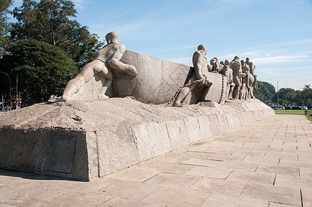 巴西圣保罗Bandeiras纪念纪念碑乐队历史性雕像公园建筑旅行地标雕塑马匹男人图片
