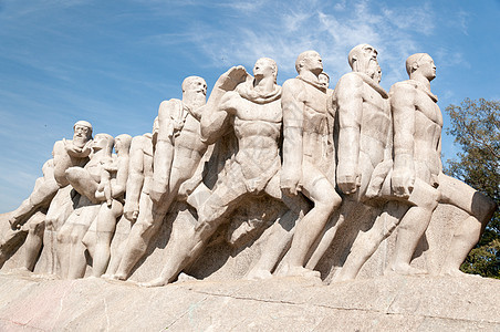 巴西圣保罗Bandeiras纪念纪念碑雕塑旅行石头城市历史性文化男人公园雕像地标图片