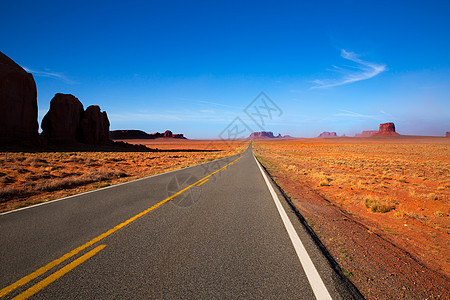 Arizona US 163 通往古迹谷的风景公路地平线峡谷编队砂岩旅行岩石荒野石头地标国家图片