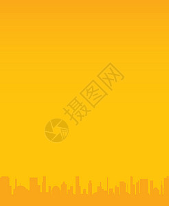 城市橙色太阳艺术建筑物建筑学绘画景观摩天大楼插图图片