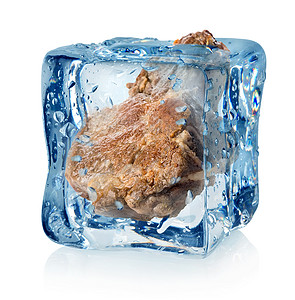 冰煮羊肉冰块中的烤肉背景