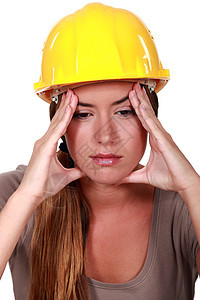 头头痛的建筑工人图片