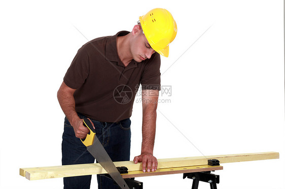 商务人士锯锯木头工作台工人建设者夹子中风头盔建筑人士木工帽子图片