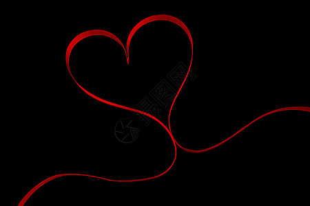 红丝带 心脏形状背景红色情人黑色背景图片