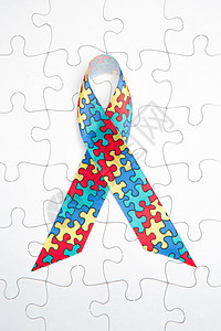 自闭症和乘数者意识丝带综合症拼图健康状况图片