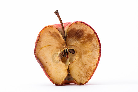 老红色苹果半腐烂苹果背景