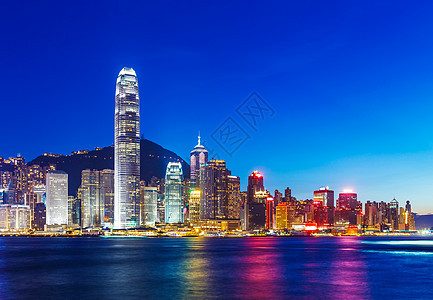 黄昏时香港天际建筑地标天空大楼办公室办公楼金融景观城市商业图片