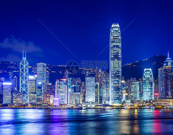 香港晚上的天线金融城市办公楼商业天空企业建筑公司摩天大楼办公室图片