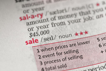 销售出售定义一个字星星红色商业字典零售语言文字图片