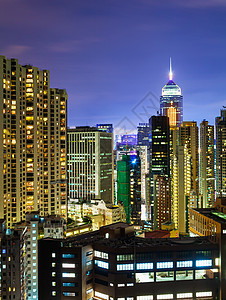香港晚上的天线公司大楼景观建筑企业天际办公楼摩天大楼地标天空图片