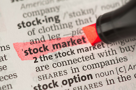 红文突出的股票市场定义背景图片