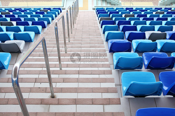 体育场观众席运动竞赛竞技场空白塑料运动场楼梯蓝色座位场地图片