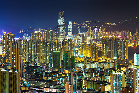 香港市中心楼群拥挤住宅财产建筑学天空土地天线绿色民众蓝色市中心图片