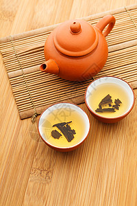 中华茶饮料功夫竹子草本植物飞碟食物陶器木头文化茶壶图片