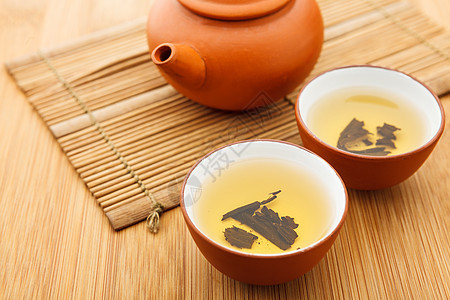 中华饮料飞碟功夫陶器食物叶子传统草本植物工夫茶壶杯子图片
