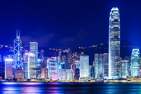 香港晚上的天线大楼城市办公室商业摩天大楼天空地标建筑商业区景观图片