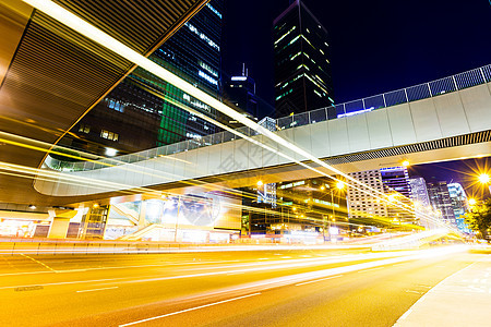 夜间公路视角踪迹轨迹交通通道红绿灯运动图片