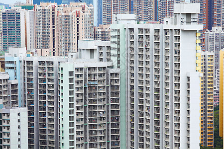香港的住宅楼群建设居所天际建筑公寓民众住房房屋图片